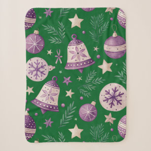 Kleine Sherpa-Decke – Lila Weihnachtsglocken & S Sherpadecke
