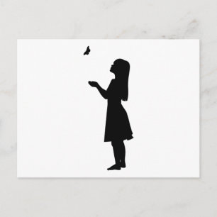 Kleine Silhouette-Kindernatur Postkarte