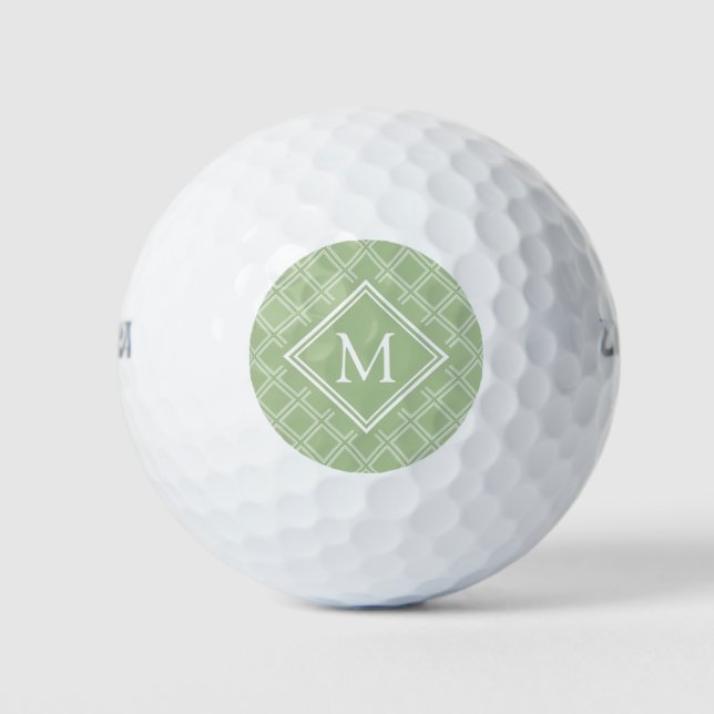 Kleine Skala und weißes Diamantmuster Monogramm Golfball (Vorderseite)