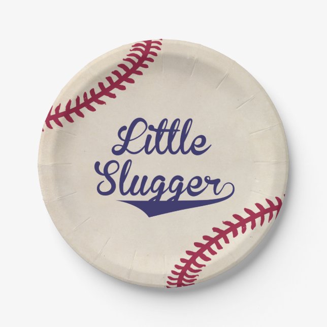 Kleine Slugger Baseball Baby Duschpapier Teller (Vorderseite)