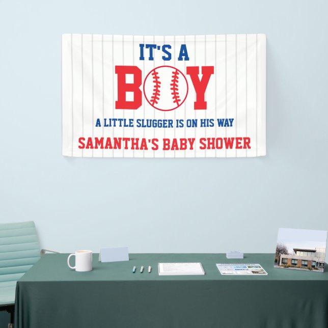 Kleine Slugger Baseball Babydusche Banner (Messeveranstaltung)