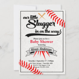 Kleine Slugger Baseball Babydusche Einladung