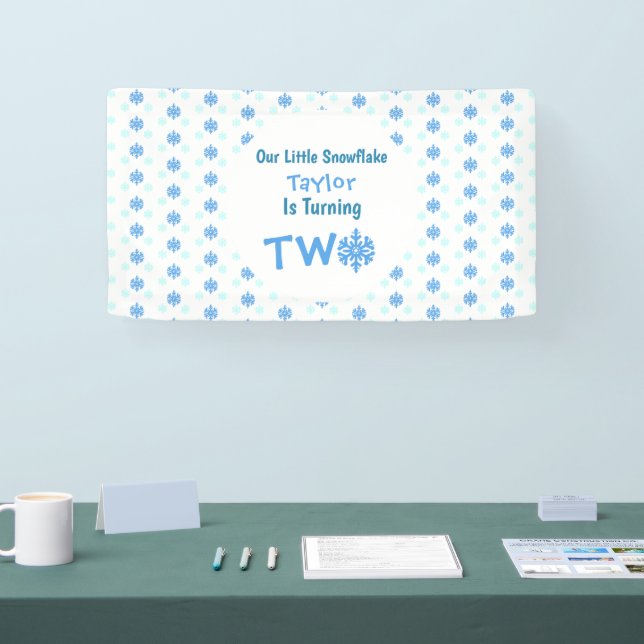 Kleine Snowflake 2. Geburtstag Banner (Messe)