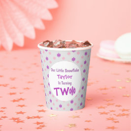 Kleine Snowflake 2. Geburtstag Pappbecher