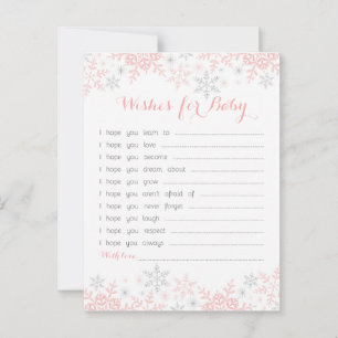 Kleine Snowflake Baby Dusche Wünsche für Baby Hinweiskarte