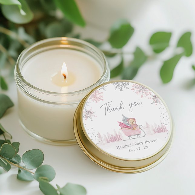 Kleine Snowflake Baby Duwer Gunst Runder Aufkleber (Von Creator hochgeladen)