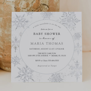 Kleine Snowflake Babydusche Einladung