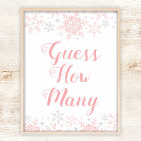 Kleine Snowflake Babydusche schätzt wie viele Spie