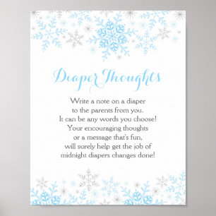 Kleine Snowflake Babydusche Windeln Gedanken signi Poster