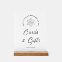 Kleine Snowflake Babyduschkarten & Geschenkssigne