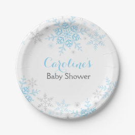 Kleine Snowflake Babyduschplatte Pappteller