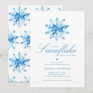 Kleine Snowflake Blue Boy Baby Dusche Einladung