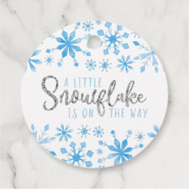 Kleine Snowflake Blue Watercolor Baby Dusche Geschenkanhänger