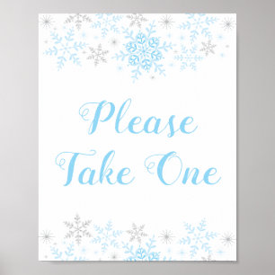 Kleine Snowflake Boy Babydusche macht einen Favori Poster