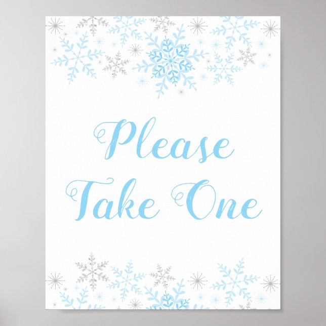 Kleine Snowflake Boy Babydusche macht einen Favori Poster (Vorne)