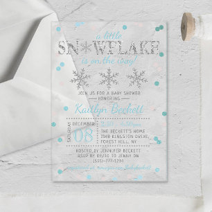 Kleine Snowflake Boys Winter Baby Dusche Acryleinladungen