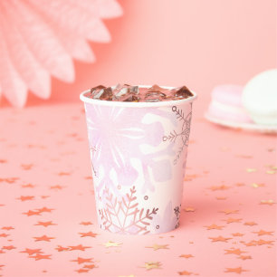 Kleine Snowflake Girl Babydusche Pappbecher