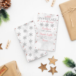 Kleine Snowflake Girls Winter Baby Shower Diaper Begleitkarte