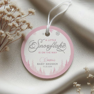 Kleine Snowflake Winter Baby Dusche Geschenkanhänger