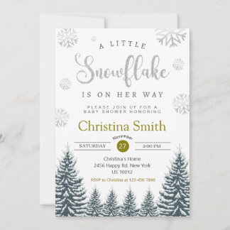 Kleine Snowflake Winter Wonderland Baby Dusche Einladung