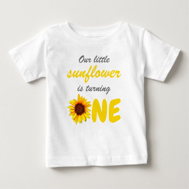 Kleine Sonnenblume 1. Geburtstag Baby T-shirt (Vorderseite)