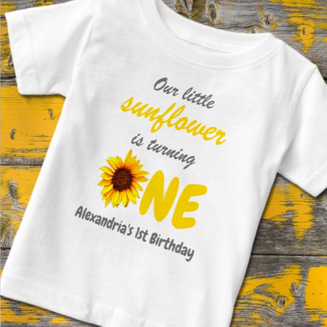Kleine Sonnenblume 1. Geburtstag Baby T-shirt (Von Creator hochgeladen)