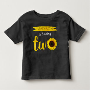 Kleine Sonnenblume 2. Geburtstag Kleinkind T-shirt