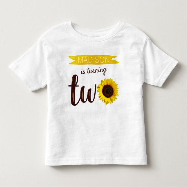 Kleine Sonnenblume 2. Geburtstag Kleinkind T-shirt (Vorderseite)