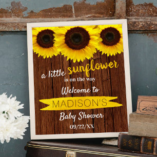 Kleine Sonnenblume unterwegs! Baby Dusche Empfang Poster