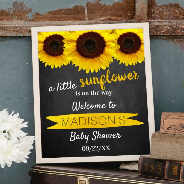 Kleine Sonnenblume unterwegs! Baby Dusche Empfang Poster (Von Creator hochgeladen)