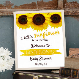 Kleine Sonnenblume unterwegs! Baby Dusche Empfang Poster