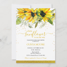 Kleine Sonnenblumendusche, Baby-Dusche Einladung