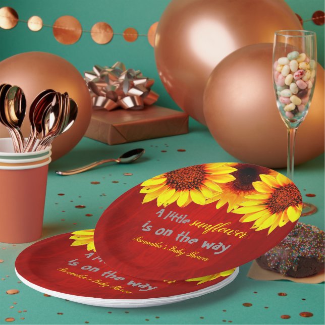 Kleine Sonnenblumendusche Pappteller (Multi)