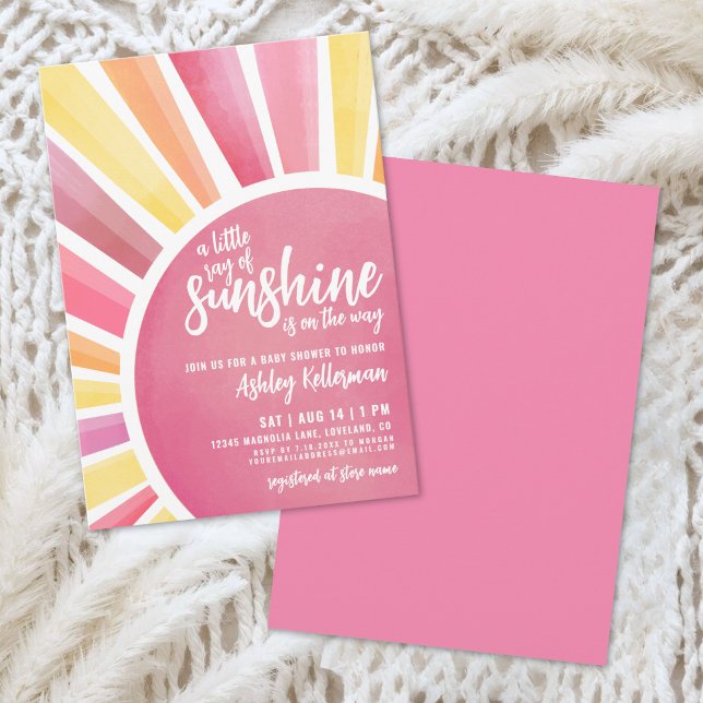 Kleine Sonnenstrahl Boho-Baby-Party-Einladung Einladung (Little Ray Of Sunshine Boho Baby Shower Invitation)