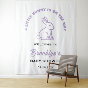 Kleine, sonnige, Lila Fun Babydusche Hintergrund Wandteppich