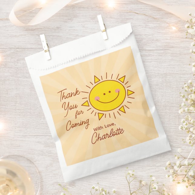 Kleine Sonshine Babydusche Danke, dass ihr gekomme Geschenktütchen (Ausgeschnitten)