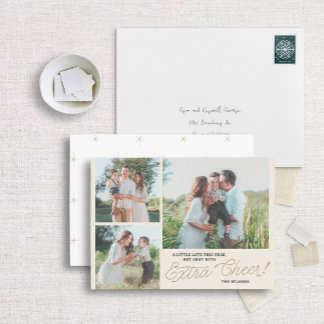 Kleine, spätaufragende Weihnachtsfotokarte Feiertagskarte