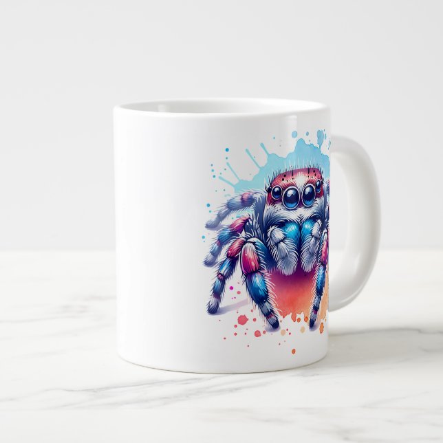 Kleine Springspinnen Grafik Jumbo-Tasse (Vorderseite Rechts)