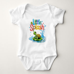 Kleine Spritzkreide-Stil-Schildkröte Baby Strampler