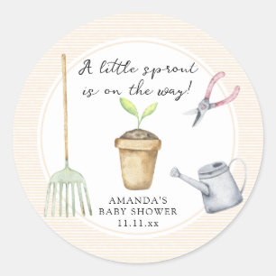 Kleine Sprossen-Baby-Party Runder Aufkleber
