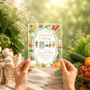Kleine Sprossen Bauernmarkt Junge Babyparty Acryleinladungen
