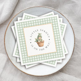 Kleine Sprossen-Sage-Gingham-Baby-Party Serviette