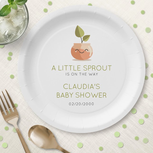 Kleine Sprout Baby Dusche Pappteller (Von Creator hochgeladen)