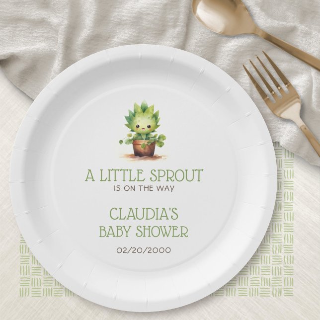 Kleine Sprout Baby Dusche Pappteller (Von Creator hochgeladen)