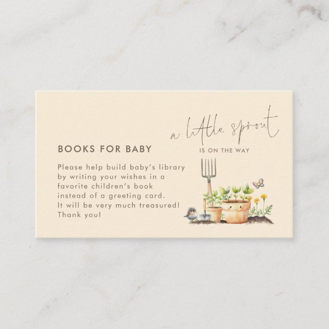 Kleine Sprout-Bücher für Babydusche Begleitkarte