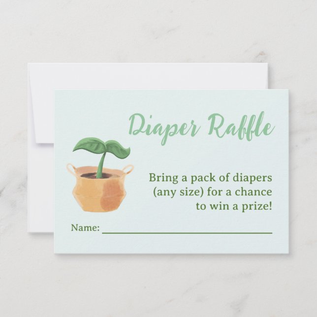 Kleine Sprout Diaper Raffle Baby Duschkarte Einladung (Vorderseite)