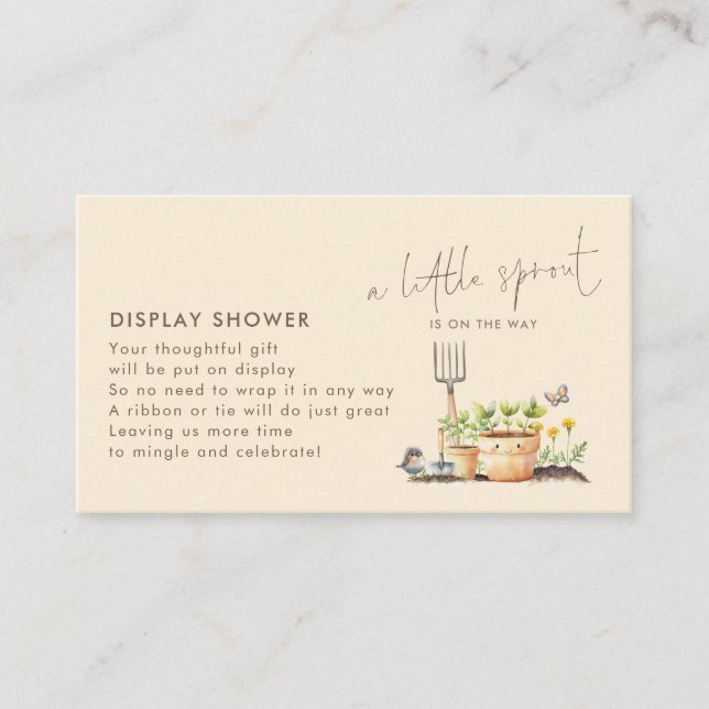 Kleine Sprout Display Babydusche Begleitkarte (Vorderseite)