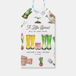 Kleine Sprout-Gartendusche Pink-Stiefel Geschenkanhänger