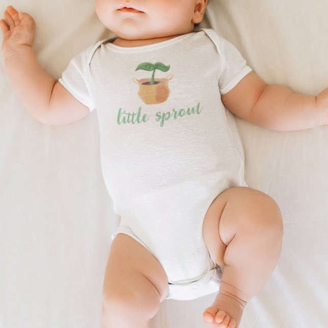 Kleine Sprout Niedlich Gartenarbeit Pflanze Geschl Baby Strampler (Little Sprout Cute Gardening Plant Gender Neutral Baby Bodysuit)