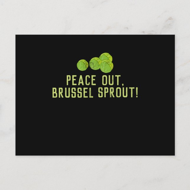 Kleine SproutsPeace Out Brussel Sprout Postkarte (Vorderseite)